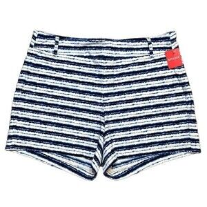 Spanx 50213R Sunshine 6" Stretch Shorts White Blue Painted Stripe Sz 1X NWT